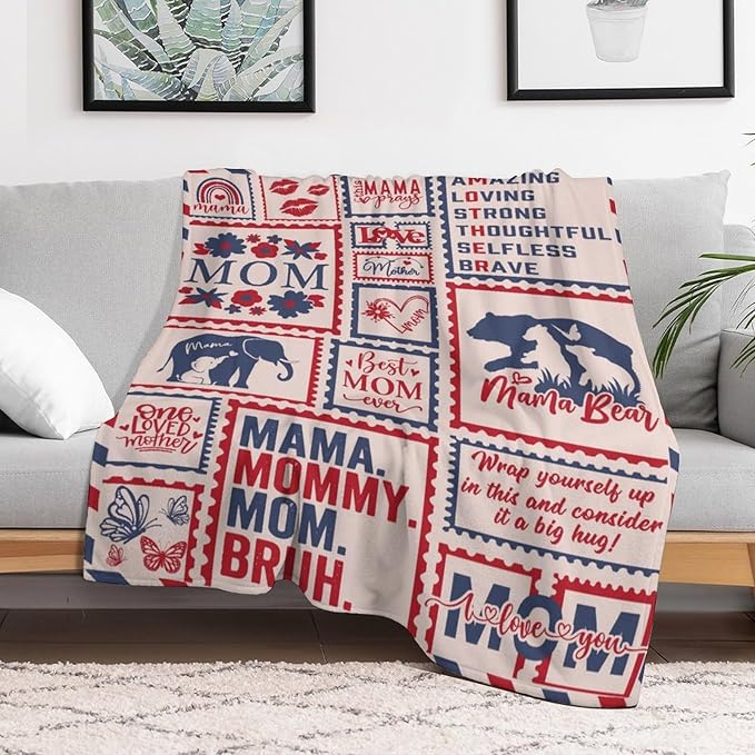 ITFRO Mom Gift Flannel Fleece Throw Blanket Pillow Cover Set 50x60 Inch Ultra Soft Polyester Blanket 18x18 Inch Plush Pillow Case All Seasons for Mother's Day Birthday Christmas (Khaki)
