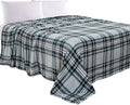 Elegant Comfort Luxury Velvety Feel Blanket, All-Season Lightweight Blanket, Ultra Plush, Soft, Cozy-Fuzzy Flannel Fleece for Couch, Sofa, Bed, Travel, Plaid Design, Full/Queen, Silver Gray