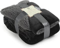 Genteele Sherpa Throw Blanket Super Soft Reversible Ultra Luxurious Plush Blanket, 40 x 50 inches, Black/Gray