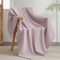 PHF Ultra Soft Waffle Weave Throw Blanket 50"x 60"- Washed Lightweight Breathable Cozy Woven Blanket for Bed - Aesthetic Decor for Couch Bedding Sofa Home Car - Lavender
