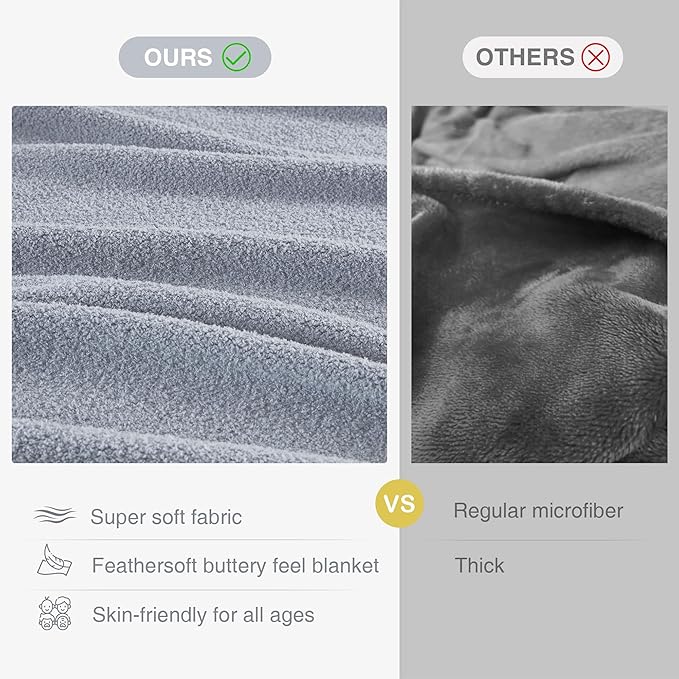 Madison Park Fuzzy Knit Blanket Dream Soft Blanket Cozy Breathable Cover Luxrurious Feathersoft Feel, All Seasons Lightweight Bedding for Summer Cover for Bed, Couch & Sofa, Twin, Grey