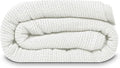 Linteum Textile Supply Leno Weave White Blanket, Queen 100% Cotton, Lightweight, Warm, Fluffy, Premium and Durable Soft & Cozy Bed Blanket for Home, Couch, Sofa & Dorm, All Season Throw [90x90]