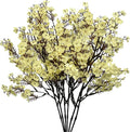Mandy's Light Yellow Artificial Baby’s Breath Flowers 6 Bundles Silk Gypsophila, 18.5 Inch European Style Modern Home Decor Centerpiece, Neutral Wedding Flower Arrangements