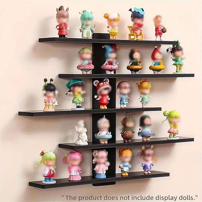 5-Tier Floating Wall Mounted Shelves, Wall Display Storage Shelf for Anime Figurines, Dolls, Plants & Statues, Decorative Organizer for Bedroom, Living Room, Study, Kids Room(White)