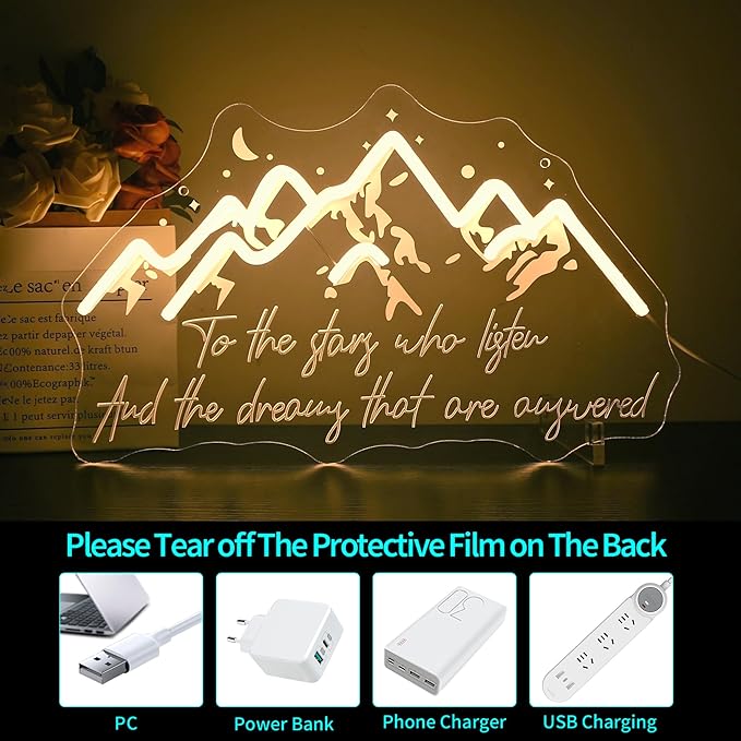 Neon Sign - HSJNJKFU Neon Signs for Wall Decor, LED Light Sign with Engraved & UV Printed Design, Bar Beer Signs for Man Cave, Party, Room Decor - USB Powered