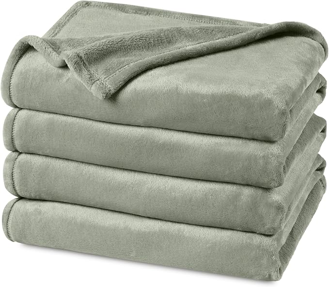 PHF Ultra Soft Fleece Blanket King Size, No Shed No Pilling Luxury Plush Cozy 300GSM Lightweight Blanket for Bed, Couch, Chair, Sofa, Perfect Decorations Gifts, 108" x 90", Seagrass