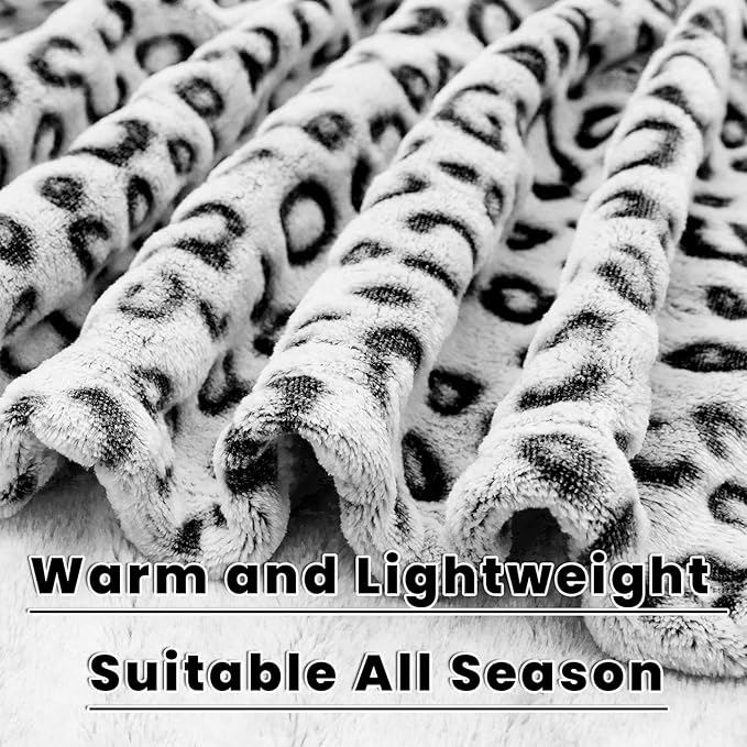 Black Blanket Twin Size, Lightweight Soft Fuzzy Cozy Plush Twin Cheetah Print Fleece Throws for Bed Couch Home Bedroom Dorm Decor All Season 60" x 80"