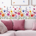 TUOKING Orange Flowers Wall Stickers Decor,Removable Butterfly Wall Murals Peel and Stick Modern Wall Art Decal Home Decor for Kitchen,Bedroom,Living Room(MS3160)