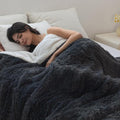 COOVA Ultra Soft Faux Fur Twin Blanket – Fuzzy Fluffy Cozy Microfiber Blankets, Warm Thick Plush Sherpa Fleece Throw Blanket for Couch,Bed,Sofa,Ideal Gift for Women.(Dark Grey, 60"x80")