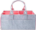 Mr. Pen- Baby Diaper Caddy Organizer, 1 Pack, Pink Inside, Baby Caddy Organizer with Handle, Compact Size, Collapsible & Portable