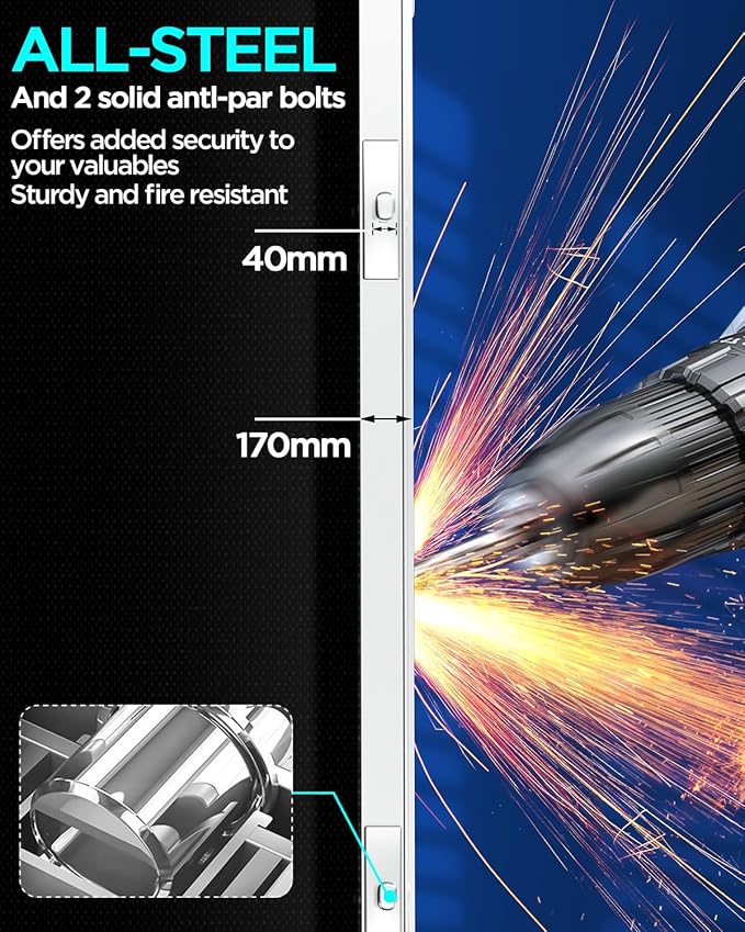 AICase Biometric Fingerprint Storage Box Portable Money Jewelry Safe Combination Lock for Car Home Office Travel_01