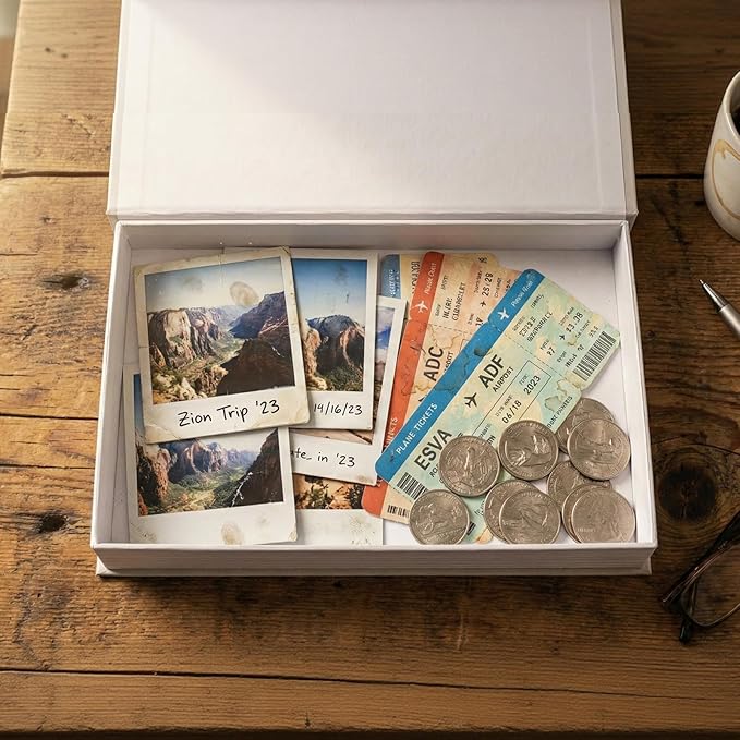 Gifts for Travelers & Hikers - National Park Decorative Books with Storage (Zion, Yosemite, Acadia) - Vintage Travel Decor Memory Box for Keepsakes, Coffee Table & Shelf Display (Set of 3)