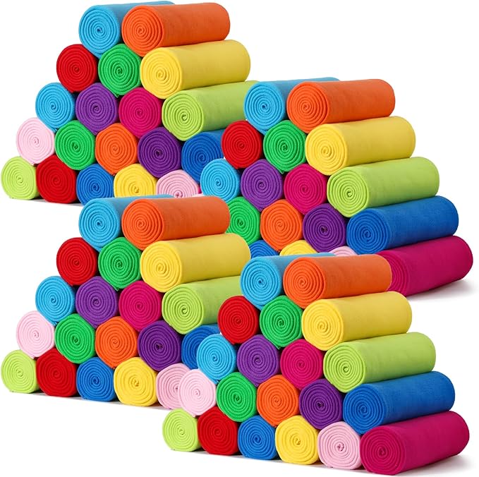 80PCS Bright Blankets Bulk 50 X 60, Soft Lightweight Throw Blanket Kit Cozy Blankets Bulk for Bed Sofa Couch Warm Pet Fleece Blanket Set for Wedding Homeless Home Office Travel Gift for Seasons