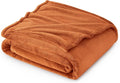 Bedsure GentleSoft Burnt Orange Fleece Throw Blanket - 300GSM Soft Lightweight Plush Cozy Blankets for Bed, Sofa, Couch, Travel, Camping