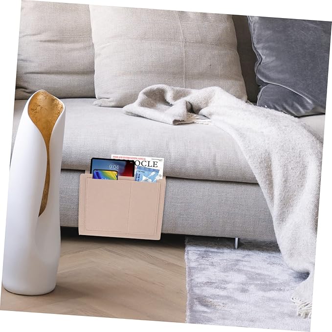 Healifty Bed Storage Bag Hang Bag for Dormitory Felt Bedside Storage Pocket Multi-function Hanging Holder for Phone Books Chargers