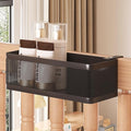 Bedside Caddy Shelf for Bunk Bed, Office Cubicle Walls, Crib Rails, Dorm Bed College Dorm Room Essentials Bed Shelf for Cell Phone Headphone Magazine Snacks (Black, L11in*W4.9in*H3.93in)