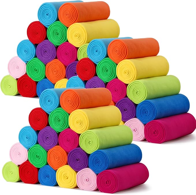 60PCS Bright Blankets Bulk 50 X 60, Soft Lightweight Throw Blanket Kit Cozy Blankets Bulk for Bed Sofa Couch Warm Pet Fleece Blanket Set for Wedding Homeless Home Office Travel Gift for Seasons