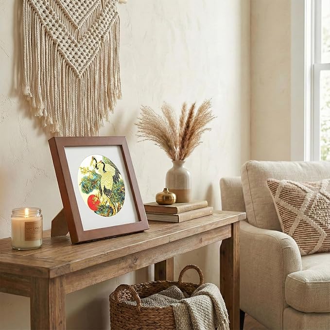 Newscz Framed Wall Art 8.3x8.3 Inch Modern Home Decor for Living Room Bedroom Wall Decor Above Bed & Office Aesthetic Gallery Wall Frame Set Farmhouse & Art Deco Decor Dining Room Kitchen Wall Decor (H-C06)