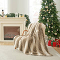 Cozy Bliss Luxury Faux Fur Throw Blanket Animal Striped Print, Non Shedding Double Sided Sherpa Blankets Super Soft Fluffy Thick Warm Throws Home Decor for Couch Bed Sofa Women (Brown, 60x80 Inches)