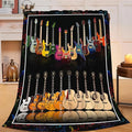 Guitar Bass Blanket for Girls Women Boys Men Adults Kids Soft Cozy Fleece Musical Instrument Throw Blankets Music Lover Gifts Warm Flannel Plush Stuff Lightweight Decorative Blanket 60"X50"