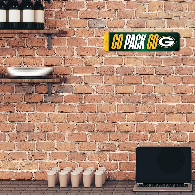 Rico Industries NFL Football Metal Street Sign 4" x 15" Home Décor - Bedroom - Office