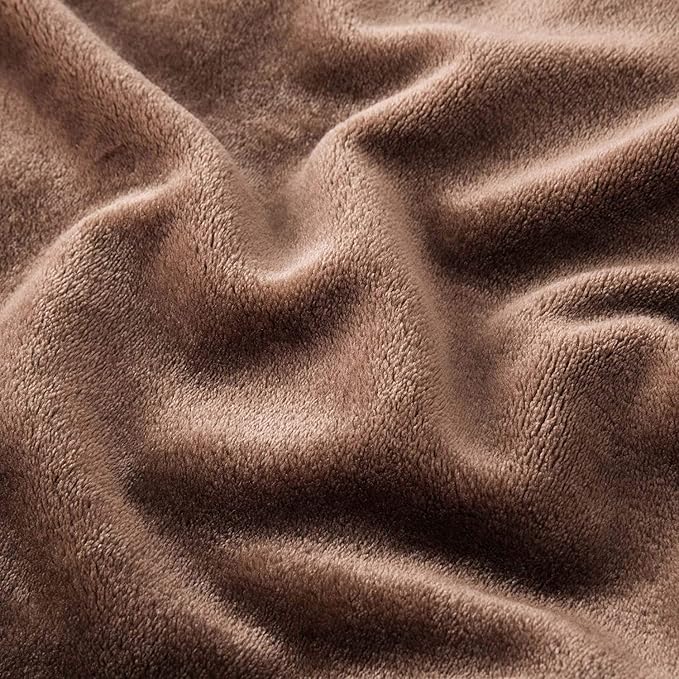 MOONLIGHT20015 Silk Touch Warm Fleece Throw Blankets - 400 GSM Throws for Sofa Fluffy Blanket Bed Throw for Bedroom, Couch, Travel (Coffee, King 108" x 90")