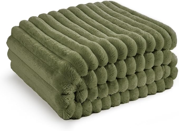 Bedsure GentleSoft Fleece Twin Blanket for Couch - Cozy Soft Blankets for Women, Cute Small Throws for Girls, Moss, 60x80 Inches