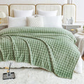 Comelady Fleece Blanket Queen Size for Bed,3D Bubble Warm Fluffy Throw Blanket for Couch Sofa Room Decor-Lightweight Cozy Fuzzy Blanket for All Seasons(Sage Green,90"×90")