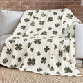Lucky Brand 50" x 70" Plush Throw Blanket, Clover Ivory Blanket for Sofa or Bed