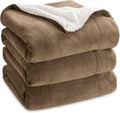 Bedsure GentleSoft Sherpa Fleece Blankets King Size for Bed, Non-Heated, Thick and Warm Throw for Women and Men, Soft Fuzzy Plush King Blanket for Winter, Camel, 108x90 Inches