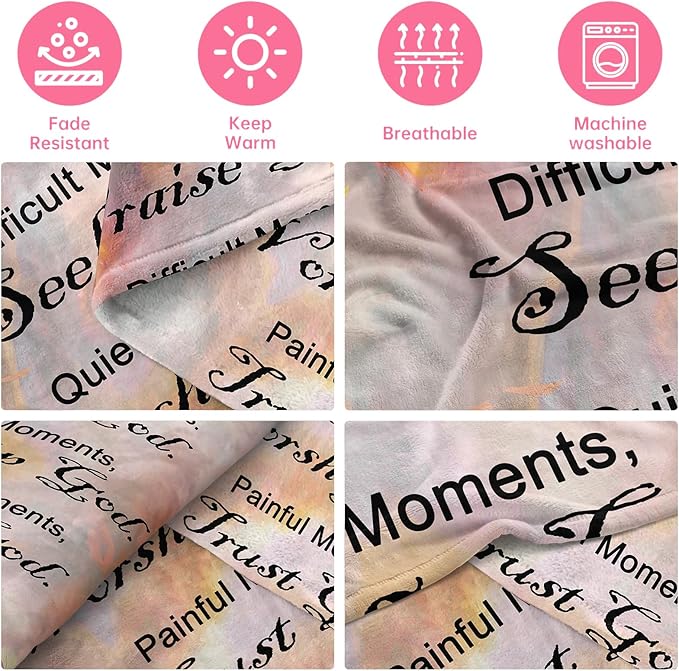 Christian Faith Blankets - Soft Throw, Personalized 60"x80", Religious & Spiritual Gifts for Women & Men