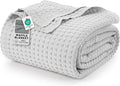 Utopia Bedding Silver 100% Cotton Waffle Blanket 300 GSM [King - 90x108 Inch] Soft Lightweight Breathable Bed Blanket for All Season