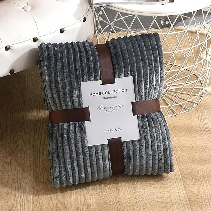 Sherpa Blankets King Size - Fleece King Size Blanket for Bed, Soft and Warm Throw Blanket for Winter, 108" x 90", Grey
