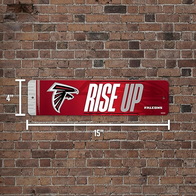 Rico Industries NFL Football Metal Street Sign 4" x 15" Home Décor - Bedroom - Office