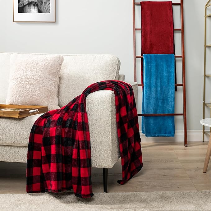 PAVILIA Wine Burgundy Throw Blanket for Couch Twin Size, Dark Red Maroon Super Soft Fuzzy Flannel Throw for Sofa, Luxury Plush Microfiber Blanket Twin Bed, Home Decorative Velvet Gift Blanket, 60x80
