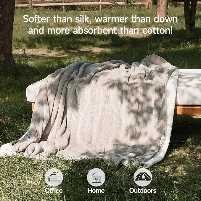 GOTCOZY Heated Blanket - Twin Size, Electric with 6 Heating Levels & 10 Hour Auto Off, ETL Certified (62x84 Inch Grey)