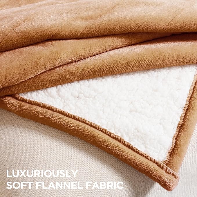 Heated Blanket Queen Size - Dual Controllers Electric Blanket Queen with 9 Heat Settings & 10 Hour Auto Off,Overheat Protection,Machine Washable 84"x90"(Cocoa Brown)