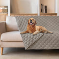 gogobunny 3X Stronger Waterproof Pet Blanket, Scratch Proof Furniture Protector for Dogs Cats, Reversible Cover 82x102 Inch, Dark Stone