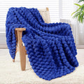 Whale Flotilla Throw Blanket for Couch with Jacquard Pattern, Fuzzy Soft Cozy Exquisite Blankets for All Season, Warm and Fluffy, 50x60 Inch, Blue