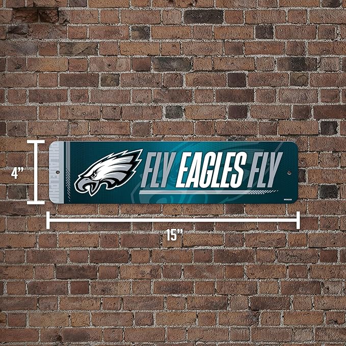 Rico Industries NFL Football Metal Street Sign 4" x 15" Home Décor - Bedroom - Office