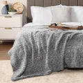 PAVILIA Sherpa Bed Blanket King Size, Heather Grey Plush Soft Cozy Blanket for Bed, Fluffy Lightweight Microfiber, Fuzzy All Season Blanket, 90x108 King