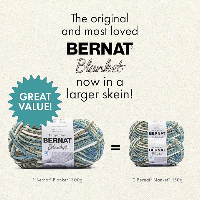 Bernat Blanket Speckle Winter Leaf Yarn - 2 Pack of 10.5oz/300g - Polyester - #6 Super Bulky - 220 Yards - Knitting & Crochet