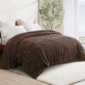 Whale Flotilla Twin Size Blanket for Bed with Jacquard Pattern, Fuzzy Soft Cozy Exquisite Blankets for All Season, Warm and Fluffy, 60x80 Inch, Coffee