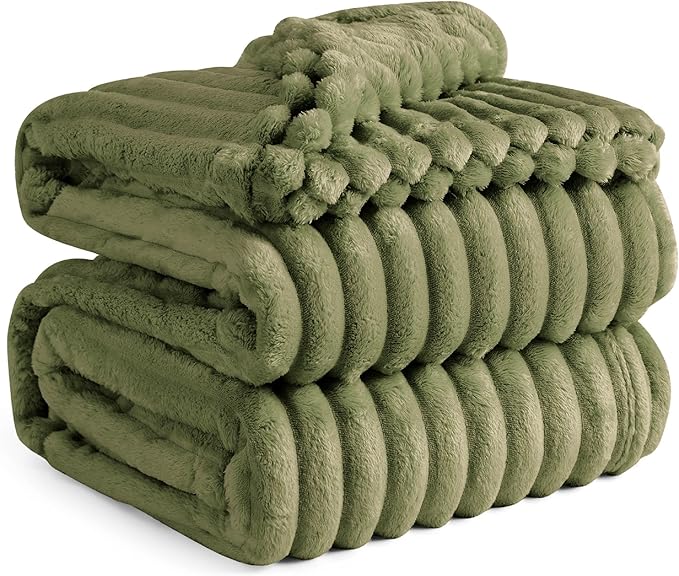Bedsure GentleSoft Moss Fleece Queen Blanket for Couch - Cozy Soft Blankets for Women, Cute Small Throws for Girls, 90x90 Inches