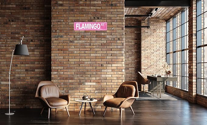 Retro Girl Pink Tin Metal Sign Flamingo Statement Wall Decor for Home Vintage Bar or Dorm Unique Gift Idea for Friends 4x16 in