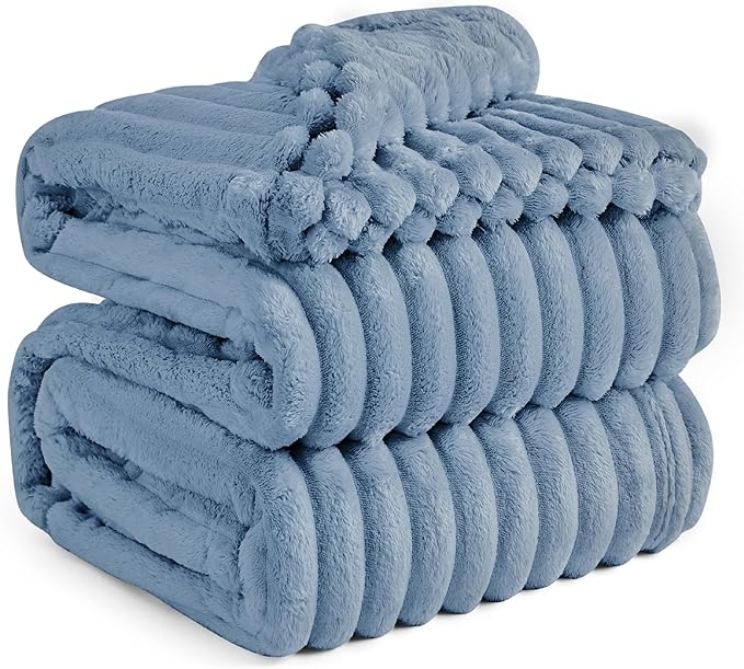 Bedsure GentleSoft King Blanket for Couch - Cozy Soft Blankets for Women, Cute Large Throws for Girls, Blue, 108x90 Inches