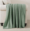 WDCOZY Chunky Cable Knit Throw Blanket Super Soft Warm Knitted Throw Blanket for Couch, Sofa, Chair, Bed Lightweight Breathable Cozy Comfortable Home Decorative Sage Green 50x60 Inches