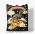 Dinosaur Throw Blanket Soft Warm Cozy Funny Spcae Food Pizza Rainbow Dinosaurs Blankets Fuzzy Plush Fleece Dinosaur Blanket Gifts for Couch Bed Sofa Home Decor 40''X50''