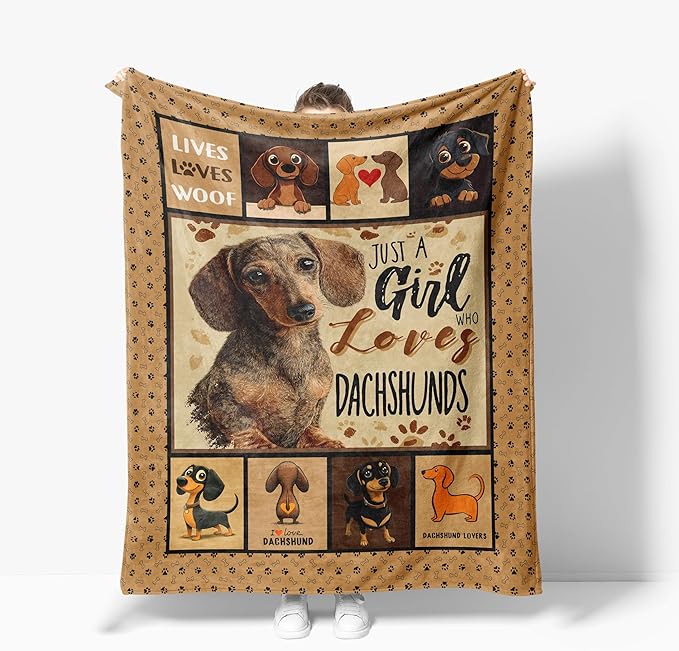 Dachshund Throw Blanket Soft Warm Cozy Dogs Dachshunds Blankets Fuzzy Plush Fleece Dachshund Blanket Gifts for Couch Bed Sofa Home Decor 40''X50''