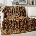 GALMAXS7 Cheetah Throw Blanket, Double-Sided Plush Fluffy - Luxury Faux Fur Leopard Print Blanket, Soft and Cozy Room Decor (60x80 Inches, Brown)